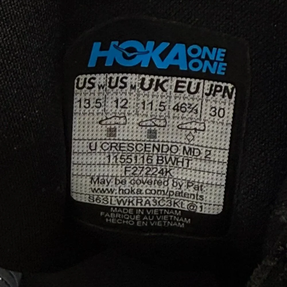 HOKA Crescendo MD 2 Track Spikes Black/White Men 12  [1155116] - Picture 15 of 15